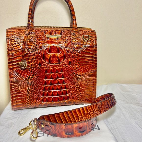 BRAHMIN CAROLINE BROWN SATCHEL like new - Picture 4 of 9